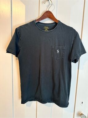 Polo by Ralph Lauren Black Short-Sleeve Pocket Tee with Pony Logo